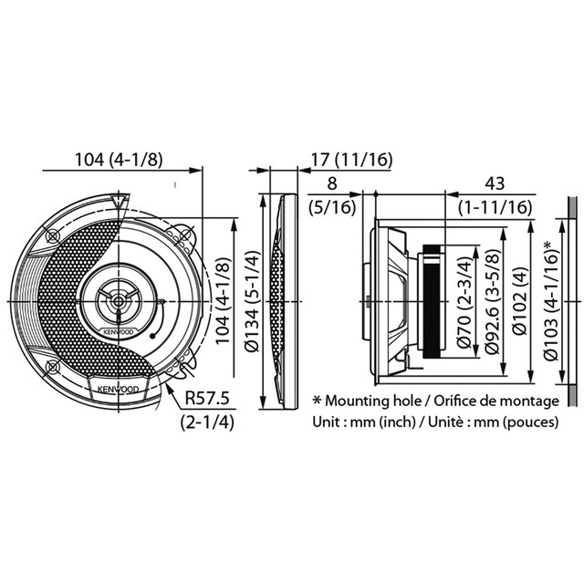 Haut Parleur Kenwood 100MM 2 Voies (LA Paire) référence fournisseur 31540127